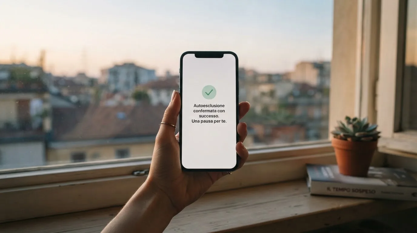 Mano che tiene uno smartphone accanto a una finestra, luce serale tranquilla — casino online italiani autorizzati aams